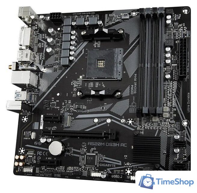 Материнская плата Gigabyte A520M DS3H AC (rev. 1.4) - Изображение №3 — Интернет-магазин Time-Shop