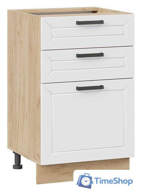 Шкаф напольный Трия Лорас 1Н5Я3 (дуб крафт золотой/холст белый) - Изображение №1 — Интернет-магазин Time-Shop