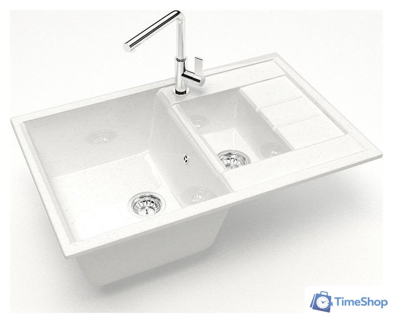 Кухонная мойка MARRBAXX Карельский камень модель 210/G31 (белый) - Изображение №2 — Интернет-магазин Time-Shop