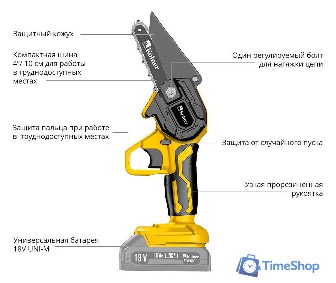 Аккумуляторная пила Kolner KCS 18-10-2K (с 2-мя АКБ) - Изображение №2 — Интернет-магазин Time-Shop