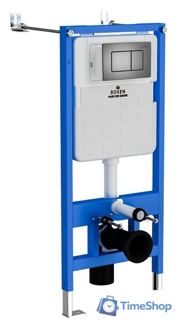 Унитаз подвесной Roxen Cube Bidet One Rimless 6 в 1 StounFix Dual Fresh 623444 (оружейная сталь/металл) - Изображение №3 — Интернет-магазин Time-Shop