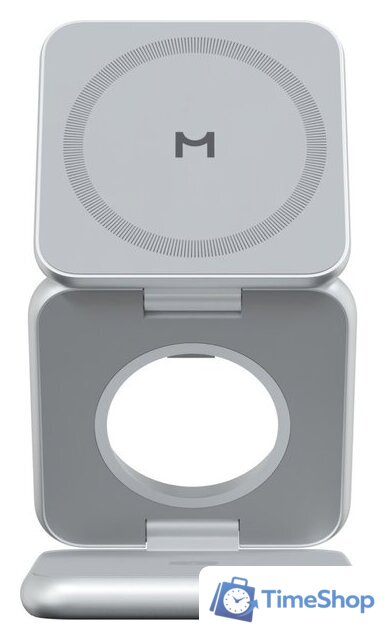Беспроводное зарядное Magssory Fold Pro 3 в 1 WCH063 (серебристый) - Изображение №2 — Интернет-магазин Time-Shop