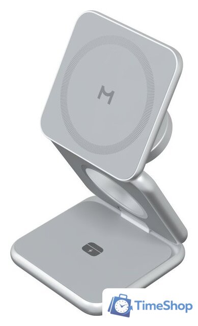 Беспроводное зарядное Magssory Fold Pro 3 в 1 WCH063 (серебристый) - Изображение №5 — Интернет-магазин Time-Shop