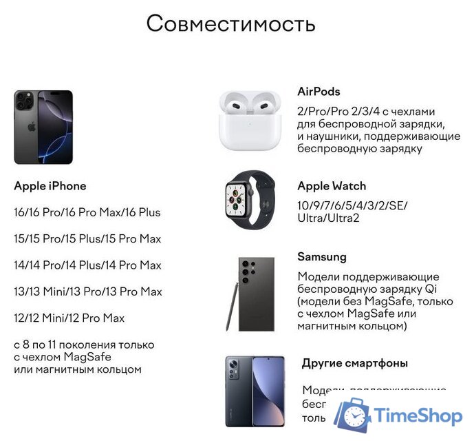 Беспроводное зарядное Magssory Fold Pro 3 в 1 WCH063 (серебристый) - Изображение №11 — Интернет-магазин Time-Shop