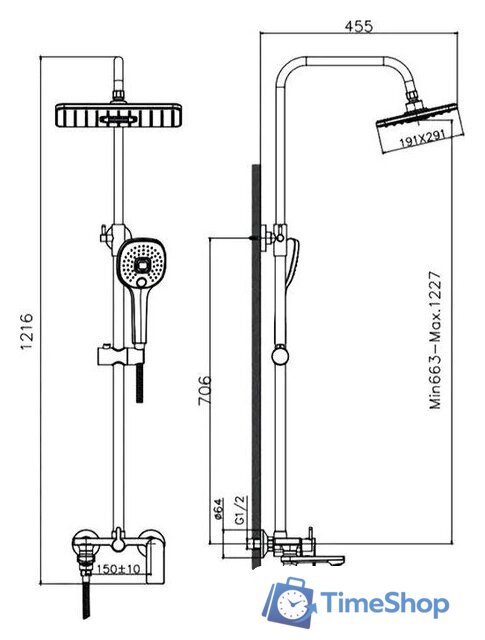 Душевая система  Haiba HB23505 - Изображение №9 — Интернет-магазин Time-Shop