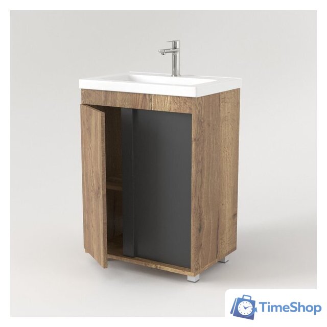  Дабер Тумба под умывальник 013 70 Т13.7.0.22 (дуб галифакс/серый) - Изображение №3 — Интернет-магазин Time-Shop