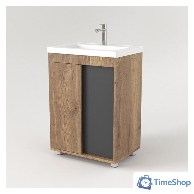  Дабер Тумба под умывальник 013 70 Т13.7.0.22 (дуб галифакс/серый) - Изображение №2 — Интернет-магазин Time-Shop