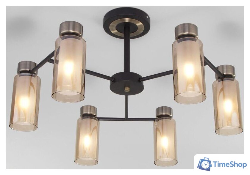 Припотолочная люстра Евросвет 70115/6 (черный) - Изображение №1 — Интернет-магазин Time-Shop