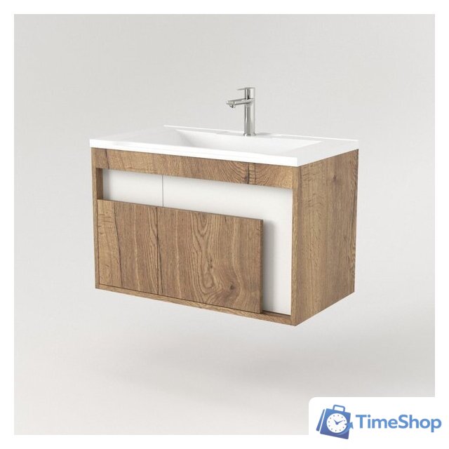  Дабер Тумба под умывальник 016 Тобага/Эридан 80 Т16.8Т.0.21_light (с подсветкой, дуб галифакс/белый) - Изображение №2 — Интернет-магазин Time-Shop