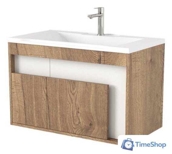  Дабер Тумба под умывальник 016 Тобага/Эридан 80 Т16.8Т.0.21_light (с подсветкой, дуб галифакс/белый) - Изображение №1 — Интернет-магазин Time-Shop