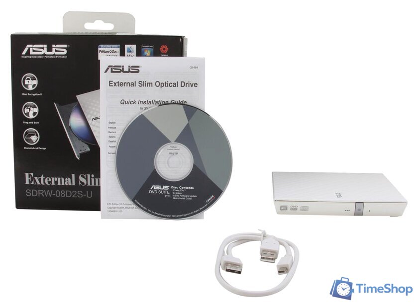Оптический привод ASUS SDRW-08D2S-U Lite (белый) - Изображение №6 — Интернет-магазин Time-Shop