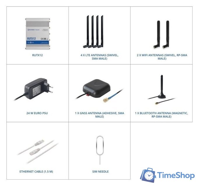 4G Wi-Fi роутер Teltonika RUTX12 - Изображение №6 — Интернет-магазин Time-Shop