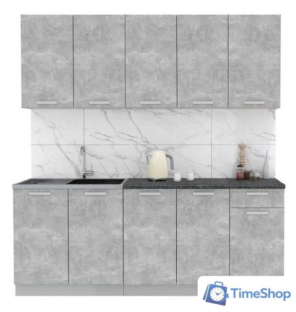 Готовая кухня Интерлиния Мила Лайт 2.0 (бетон-бетон-кастилло темный) - Изображение №1 — Интернет-магазин Time-Shop