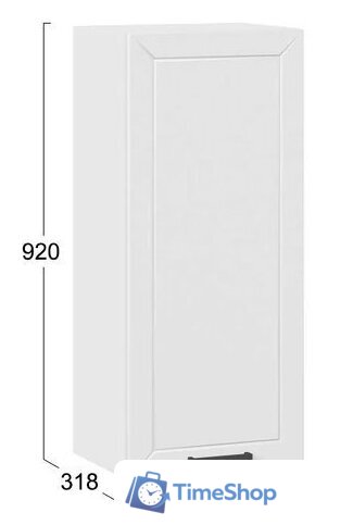 Шкаф навесной Трия Лорас 1ВВ4 с одной дверью (белый/холст белый) - Изображение №3 — Интернет-магазин Time-Shop
