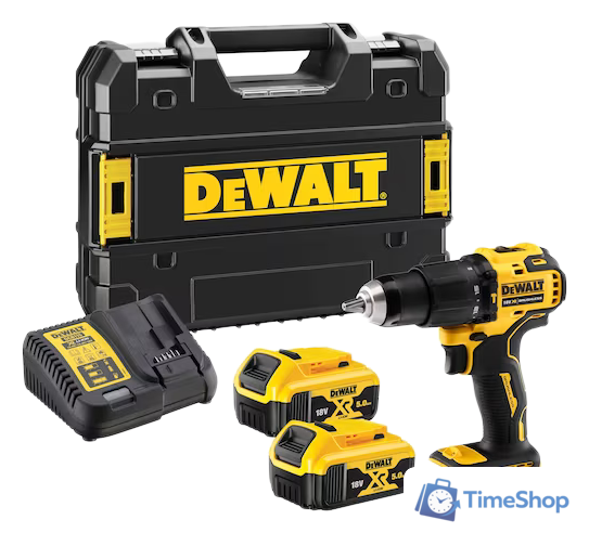 Ударная дрель-шуруповерт DeWalt DCD709P2T (с 2-мя АКБ 5 Ач, кейс) - Изображение №1 — Интернет-магазин Time-Shop