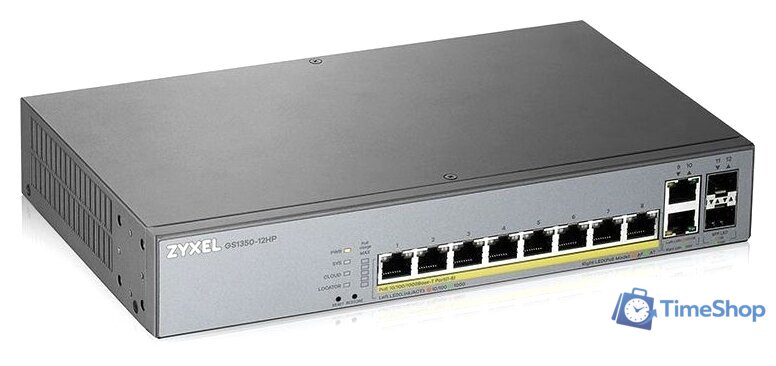 Управляемый коммутатор 2-го уровня Zyxel GS1350-12HP - Изображение №3 — Интернет-магазин Time-Shop