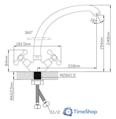 Смеситель Econoce EC0501 - Изображение №2 — Интернет-магазин Time-Shop