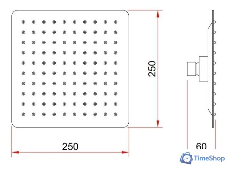 Верхний душ Berges Wasserhaus Ventas S 074002 - Изображение №2 — Интернет-магазин Time-Shop