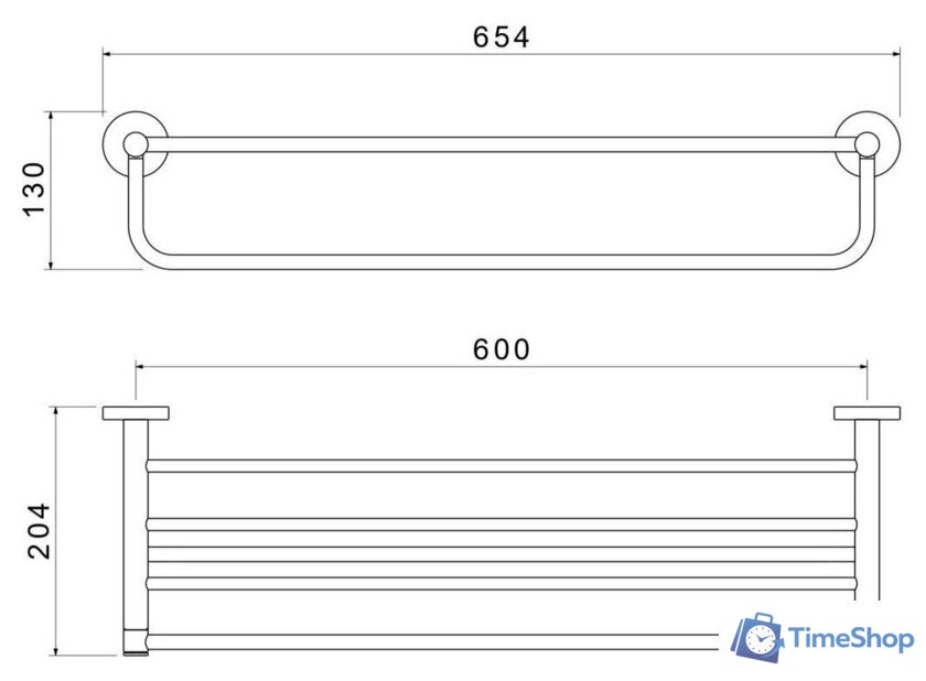 Полка для полотенца Aquatek Европа AQ4115BG (золото) - Изображение №2 — Интернет-магазин Time-Shop