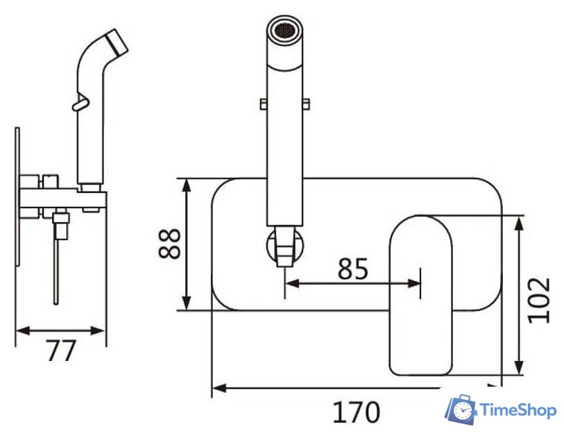 Гигиенический душ Shevanik S4105G - Изображение №2 — Интернет-магазин Time-Shop
