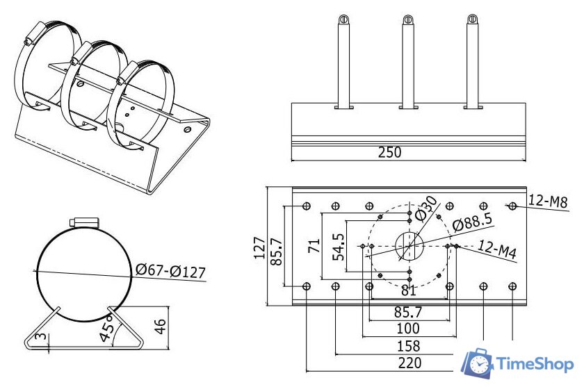 Крепление для камер видеонаблюдения Hikvision DS-1275ZJ - Изображение №2 — Интернет-магазин Time-Shop