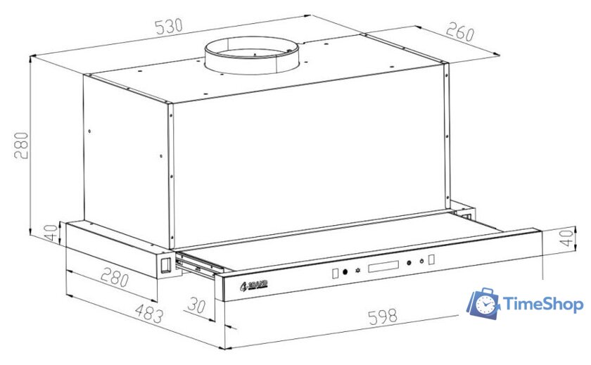 Кухонная вытяжка Grand Toledo GC 60 (черный) - Изображение №11 — Интернет-магазин Time-Shop