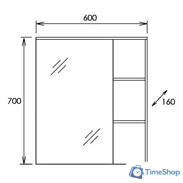  Onika Шкаф с зеркалом Легран 60.00У 206071 - Изображение №2 — Интернет-магазин Time-Shop