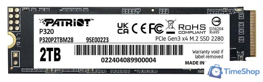 SSD Patriot P320 2TB P320P2TBM28 - Изображение №1 — Интернет-магазин Time-Shop