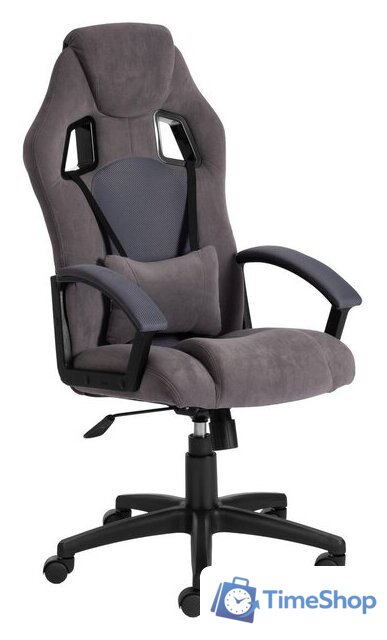 Игровое (геймерское) кресло TetChair Driver (флок/ткань, серый) - Изображение №1 — Интернет-магазин Time-Shop