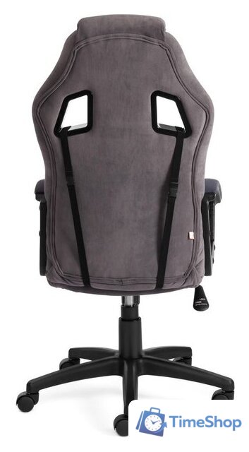 Игровое (геймерское) кресло TetChair Driver (флок/ткань, серый) - Изображение №4 — Интернет-магазин Time-Shop