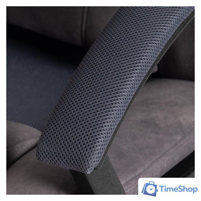 Игровое (геймерское) кресло TetChair Driver (флок/ткань, серый) - Изображение №10 — Интернет-магазин Time-Shop