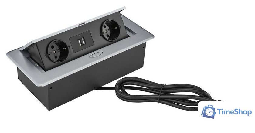 Сетевой фильтр CACTUS CS-SOCKET-EU/USBA-GY - Изображение №1 — Интернет-магазин Time-Shop