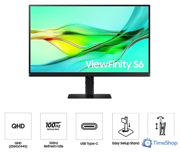 Монитор Samsung ViewFinity S6 LS27D600UAUXEN - Изображение №4 — Интернет-магазин Time-Shop