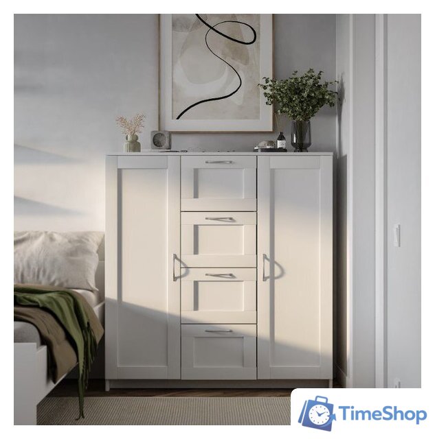 Тумба Mio Tesoro Сириус 2 двери и 4 ящика 117x123 2.02.03.350.1 (белый) - Изображение №4 — Интернет-магазин Time-Shop