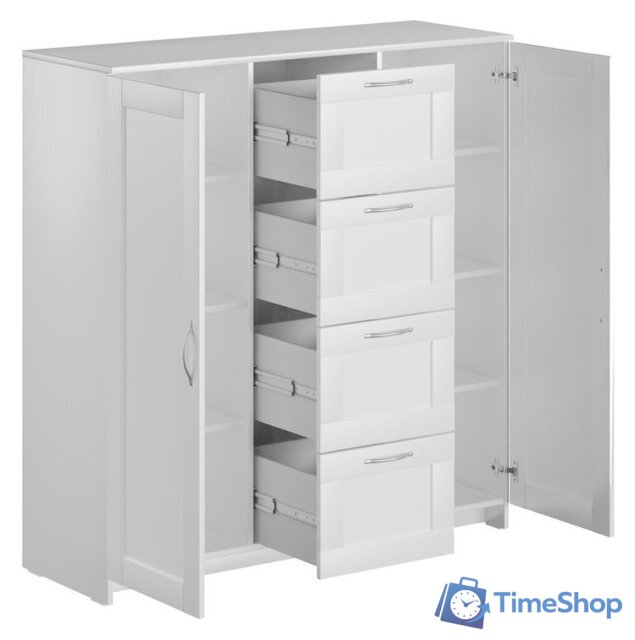 Тумба Mio Tesoro Сириус 2 двери и 4 ящика 117x123 2.02.03.350.1 (белый) - Изображение №2 — Интернет-магазин Time-Shop