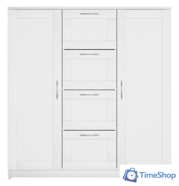 Тумба Mio Tesoro Сириус 2 двери и 4 ящика 117x123 2.02.03.350.1 (белый) - Изображение №3 — Интернет-магазин Time-Shop