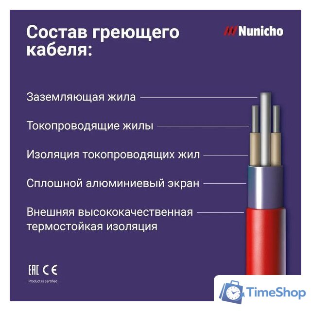 Нагревательный мат Nunicho Etalon SHP 1050Вт с терморегулятором RТС 70.26 (7.0м2) - Изображение №9 — Интернет-магазин Time-Shop