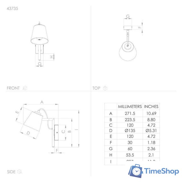 Бра Eglo Lacey 43735 - Изображение №3 — Интернет-магазин Time-Shop