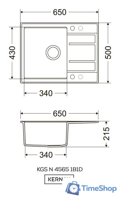 Кухонная мойка Kernau KGS V 4565A 1B1D Black Metallic - Изображение №3 — Интернет-магазин Time-Shop