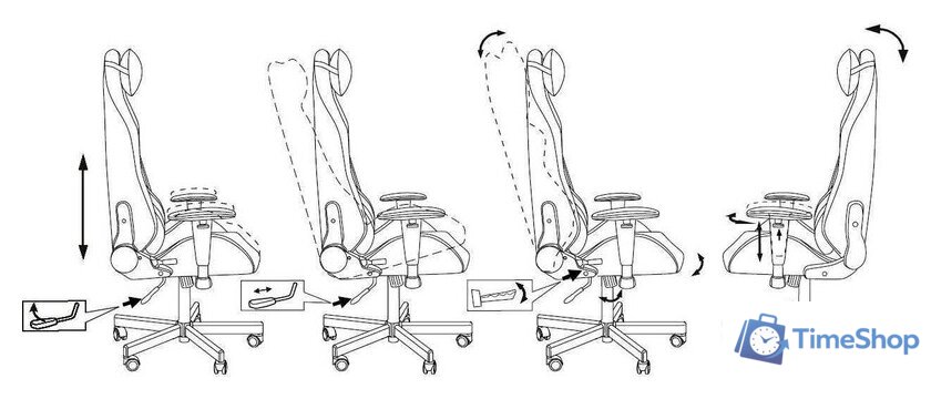 Игровое (геймерское) кресло Knight Neon (черный/серебристый) - Изображение №24 — Интернет-магазин Time-Shop