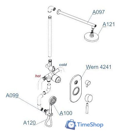 Душевая система  Wasserkraft A16421 - Изображение №6 — Интернет-магазин Time-Shop