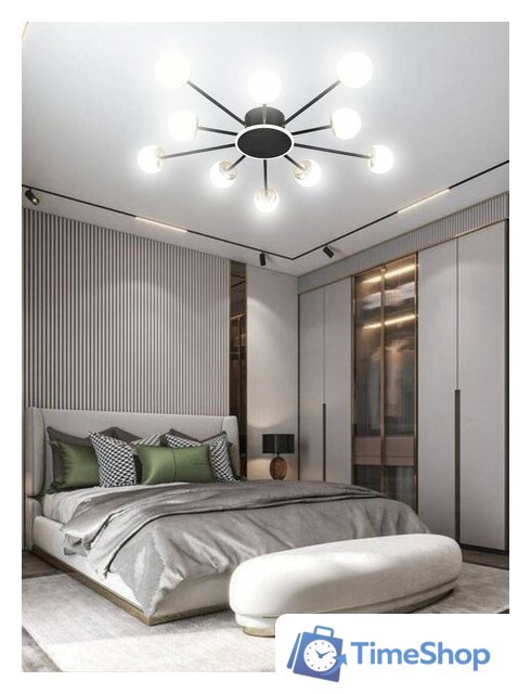 Припотолочная люстра Aitin Pro L73058/10C (черный/хром) - Изображение №4 — Интернет-магазин Time-Shop