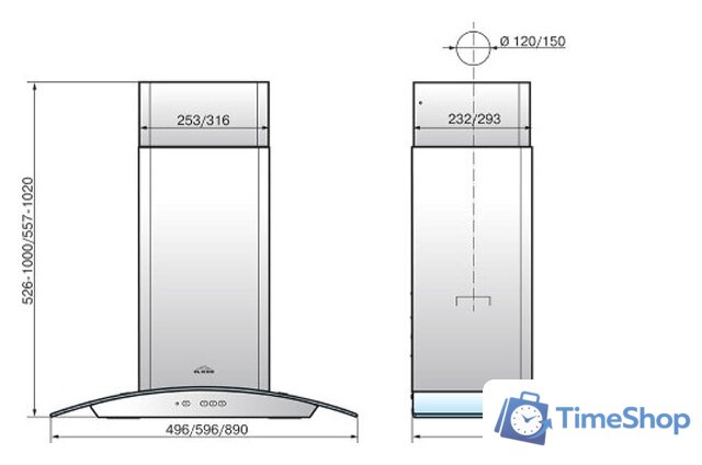 Кухонная вытяжка Elikor Аметист 60П-430-К3Д (черный/тонированное стекло) (940694) - Изображение №2 — Интернет-магазин Time-Shop