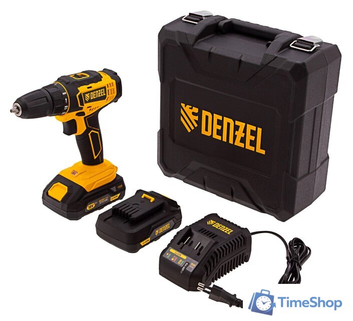 Дрель-шуруповерт Denzel CDL-18-02BM (с 2-мя АКБ, кейс) - Изображение №1 — Интернет-магазин Time-Shop