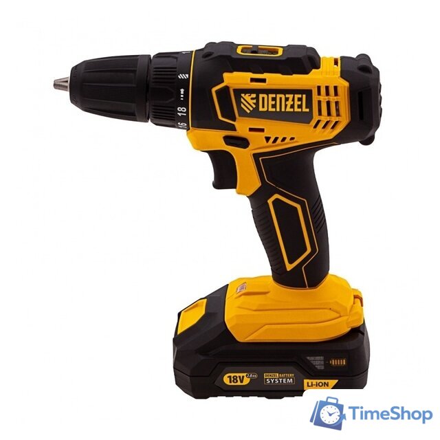 Дрель-шуруповерт Denzel CDL-18-02BM (с 2-мя АКБ, кейс) - Изображение №3 — Интернет-магазин Time-Shop
