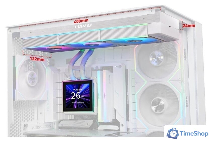 Система жидкостного охлаждения для процессора Lian Li HydroShift II LCD-S 360CL G89.GHS2LCDS36CW.R0 - Изображение №7 — Интернет-магазин Time-Shop