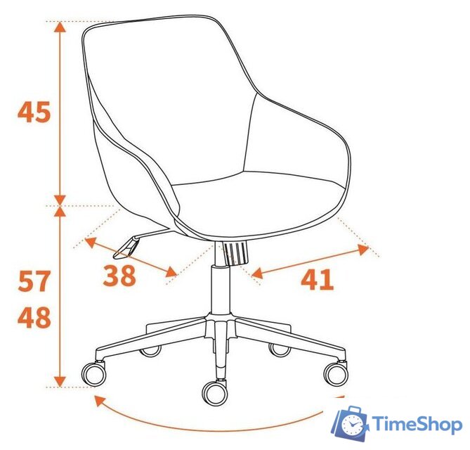 Офисное кресло TetChair Dublin хром/вельвет (графит) - Изображение №19 — Интернет-магазин Time-Shop