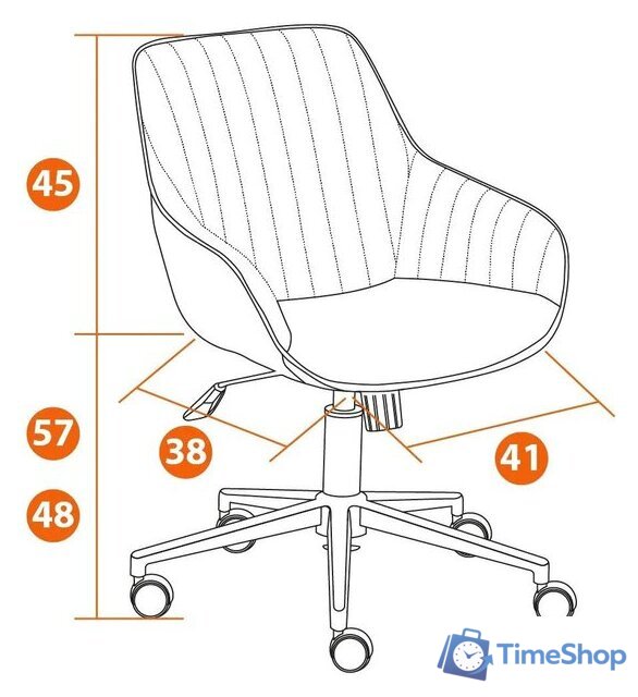 Офисное кресло TetChair Dublin хром/вельвет (графит) - Изображение №22 — Интернет-магазин Time-Shop