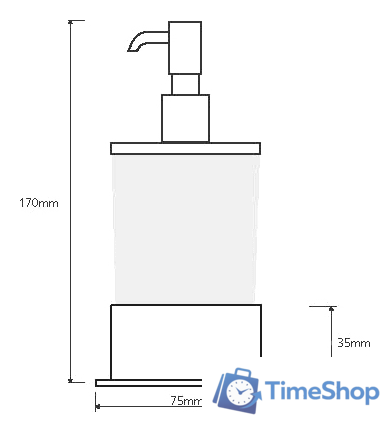 Дозатор для жидкого мыла Bemeta Plaza 140109161 - Изображение №2 — Интернет-магазин Time-Shop