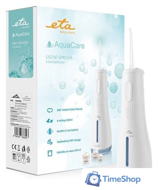 Ирригатор  ETA AquaCare II 4708 90000 (белый) - Изображение №2 — Интернет-магазин Time-Shop